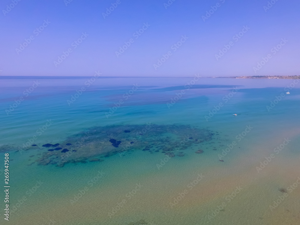 Vista aerea sul mare della Sicilia