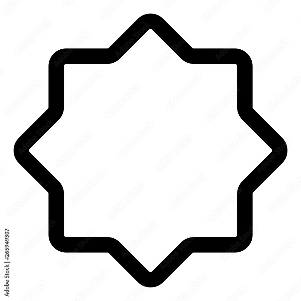 Eight point star vector shape Eight point star vector shape