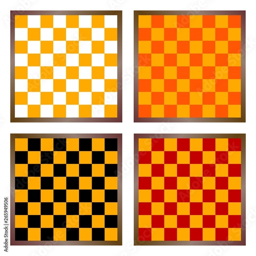 Chess boards golden and different colors