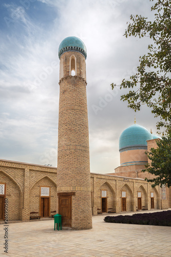 Minaret in Dorut Tilovat complex, Shakhrisabz, Uzbekistan photo