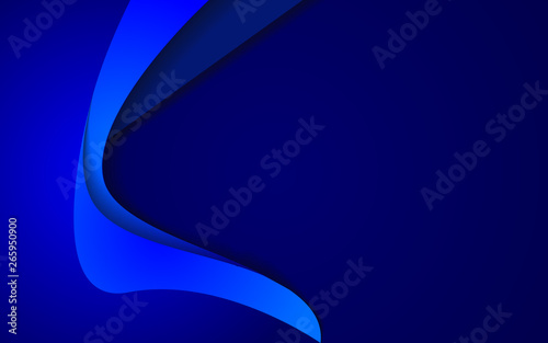 Blue curve line vector background overlap layer on space for text and background design
