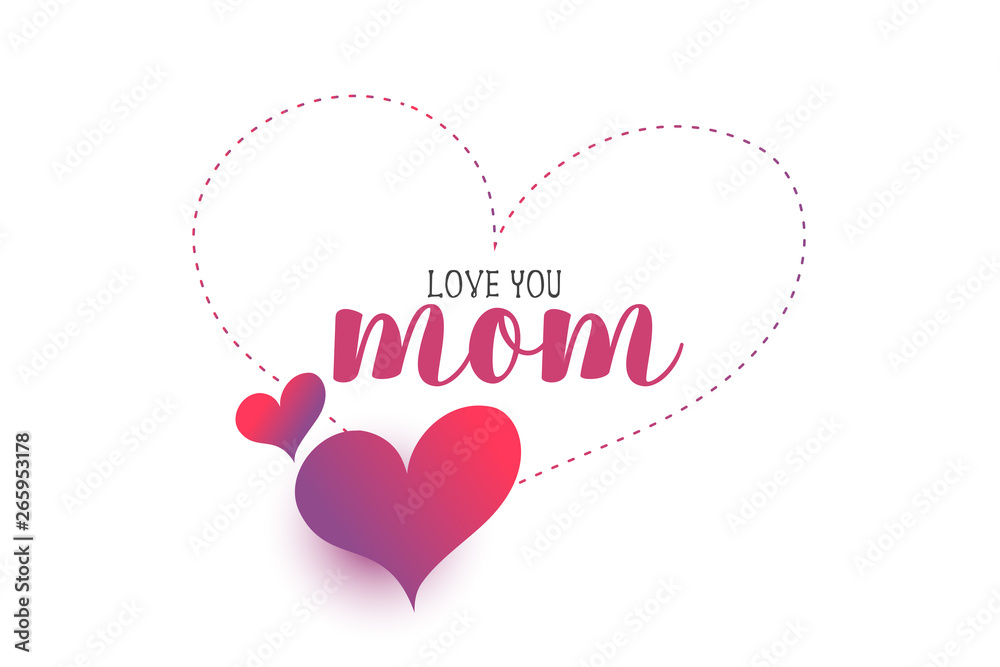 mon love hearts mother's day greeting