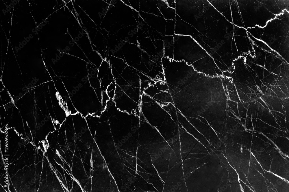 Black marble texture with natural white line seamless patterns background