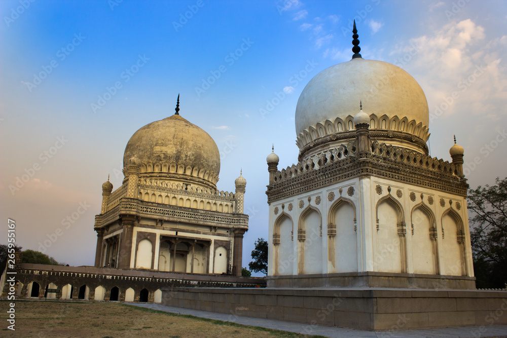 Fototapeta premium Hyderabad, Telangana, India- Friday, 30 April 2019- The Qutb Shahi Tombs are located in Hyderabad - India. They contain the tombs and mosques built by the various kings of the Qutb Shahi dynasty.