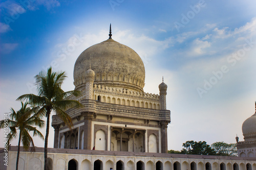 Hyderabad, Telangana, India- Friday, 30 April 2019- The Qutb Shahi Tombs are located in Hyderabad - India. They contain the tombs and mosques built  by the various kings of the Qutb Shahi dynasty.