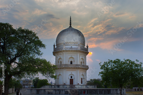 Hyderabad, Telangana, India- Friday, 30 April 2019- The Qutb Shahi Tombs are located in Hyderabad - India. They contain the tombs and mosques built  by the various kings of the Qutb Shahi dynasty.