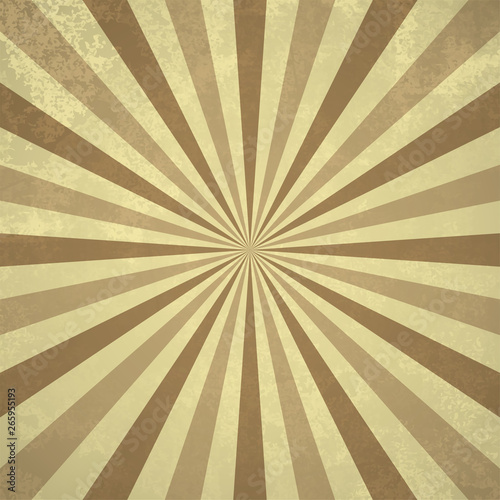 Retro rays. Background with grunge effect. Vector illustration.
