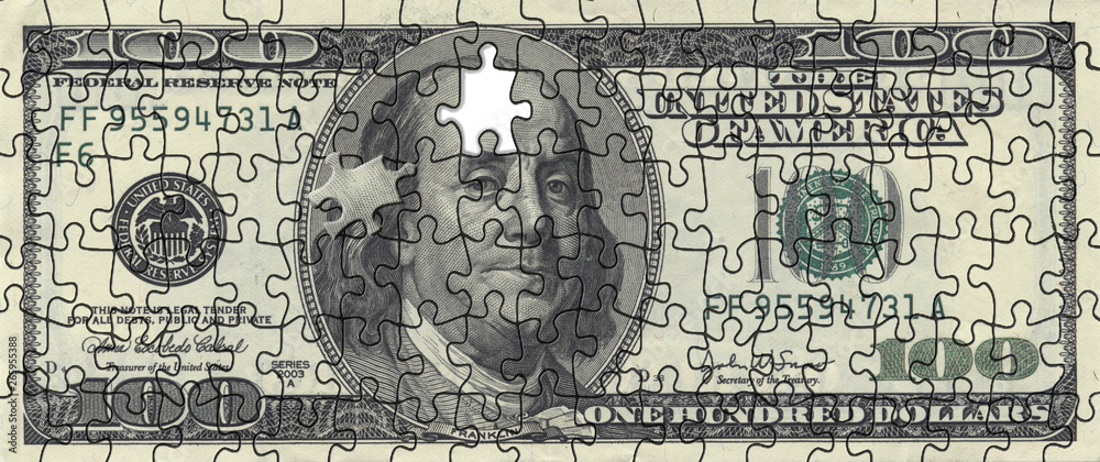 Obraz premium American dollar puzzle illustraion