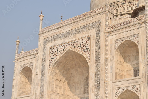 Fotografie Detail close up picture of beautiful mausoleum Taj mahal in Agra India