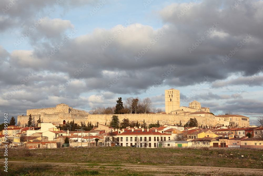 View of  Zamora with the Romanesque cathedral, Spain