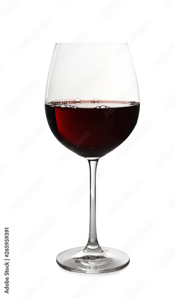 Glass of delicious expensive red wine on white background Glass of delicious expensive red wine on white background