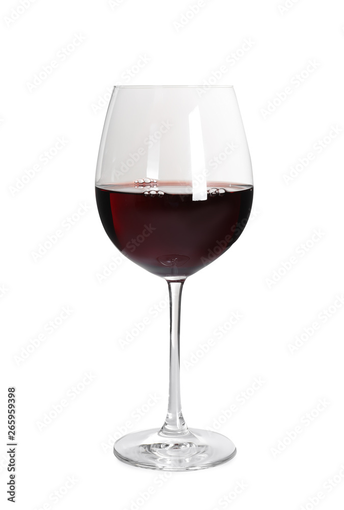 Glass of delicious expensive red wine on white background Glass of delicious expensive red wine on white background
