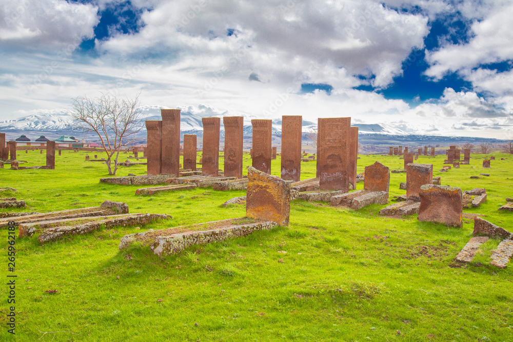 Ancient Turkish Cemetery and Gravestones