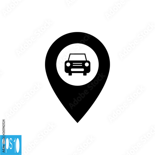 Free Download Map icon with car - vector illustration - GFXLoad