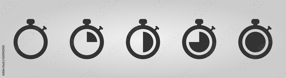 Set of Timer vector icons on white background. Countdown Timer. Vector illustration. Set of Timer vector icons on white background. Countdown Timer. Vector illustration.