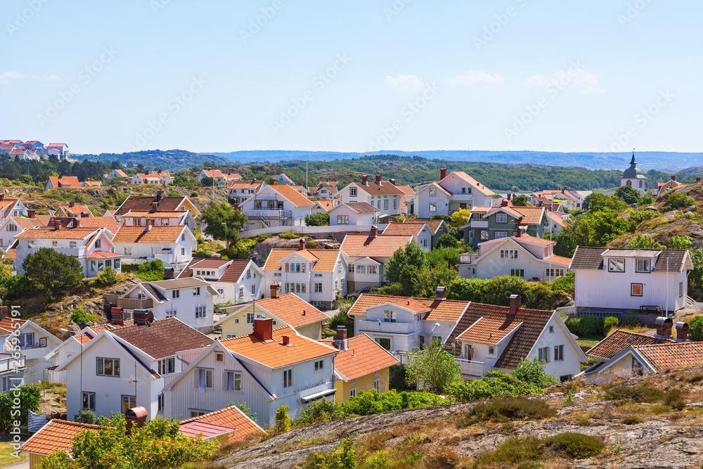 View of Grundsund, a coastal village on the Swedish west coast