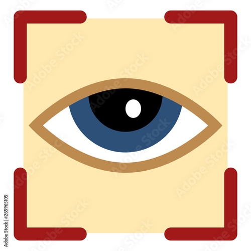 Vector Color Flat Icon - Retina Scaner