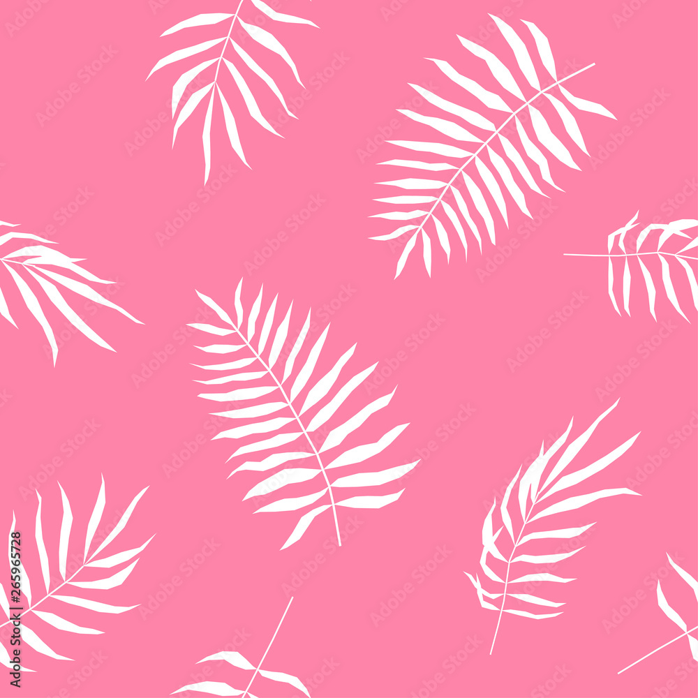 Tropical leaf seamless pattern. Abstract plants swatch for design brthday card, modern party invitation, spring or summer season shop sale, holiday advertising, bag or dress print, t shirt etc.