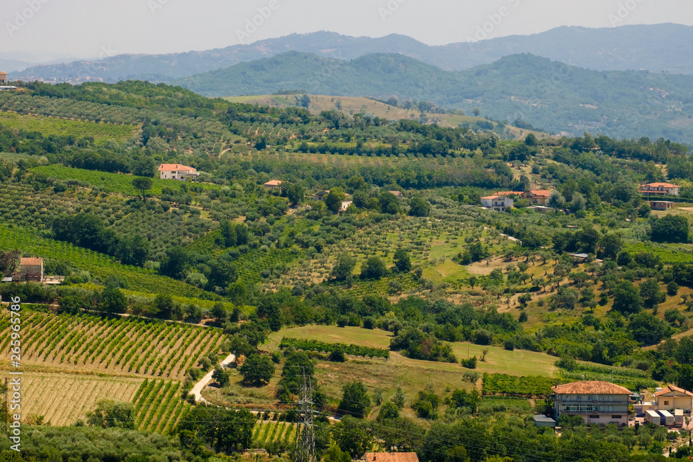 Countryside as seen from Sant'Agata de' Goti, Campania, Italy