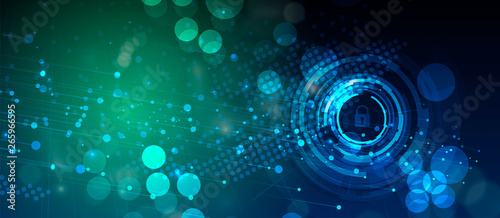Cybersecurity and information or network protection. Future technology web services for business and internet project