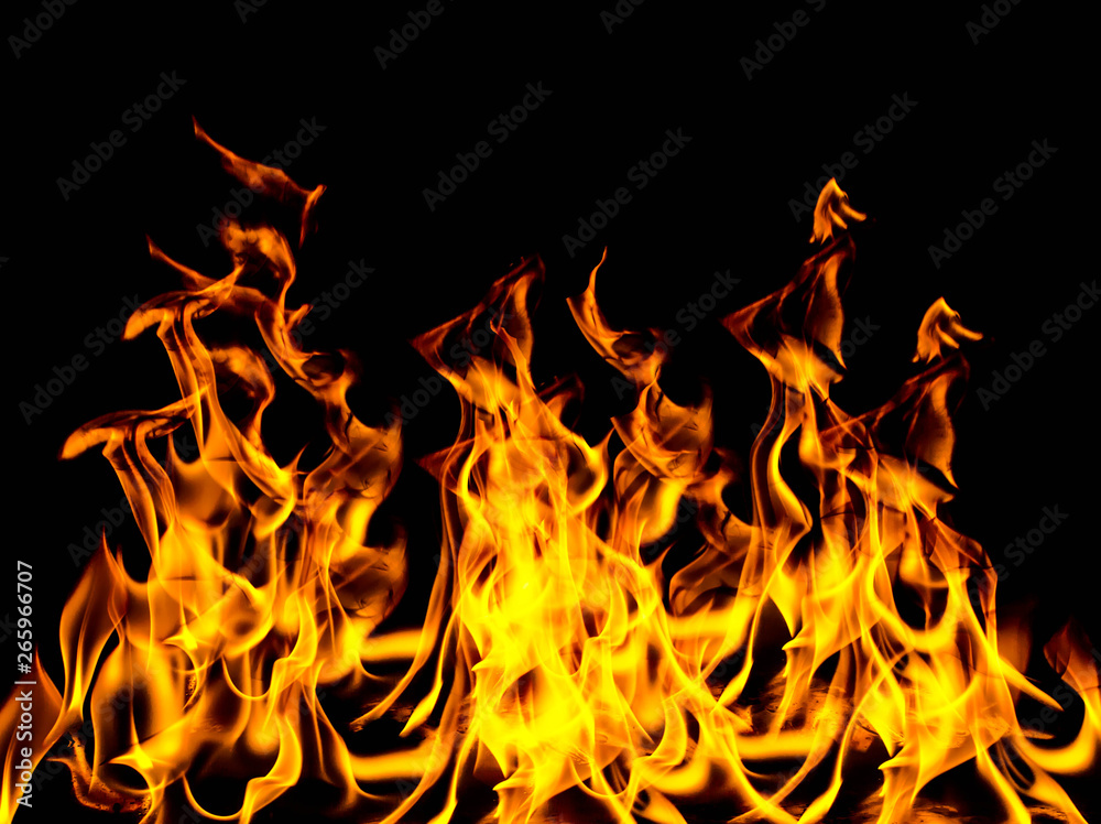 Fototapeta premium fire flame with sparks on a black background