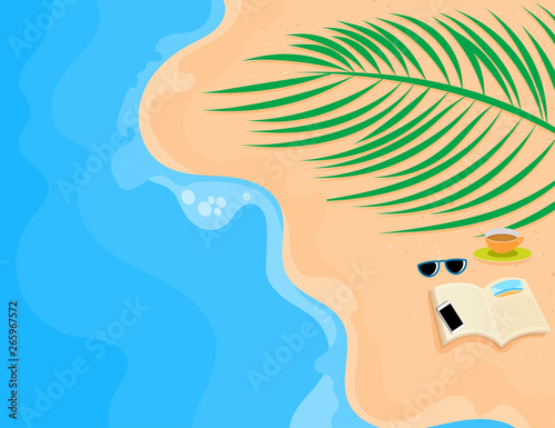 Holidays and relaxing on the beach vector seascape nature backgrounds