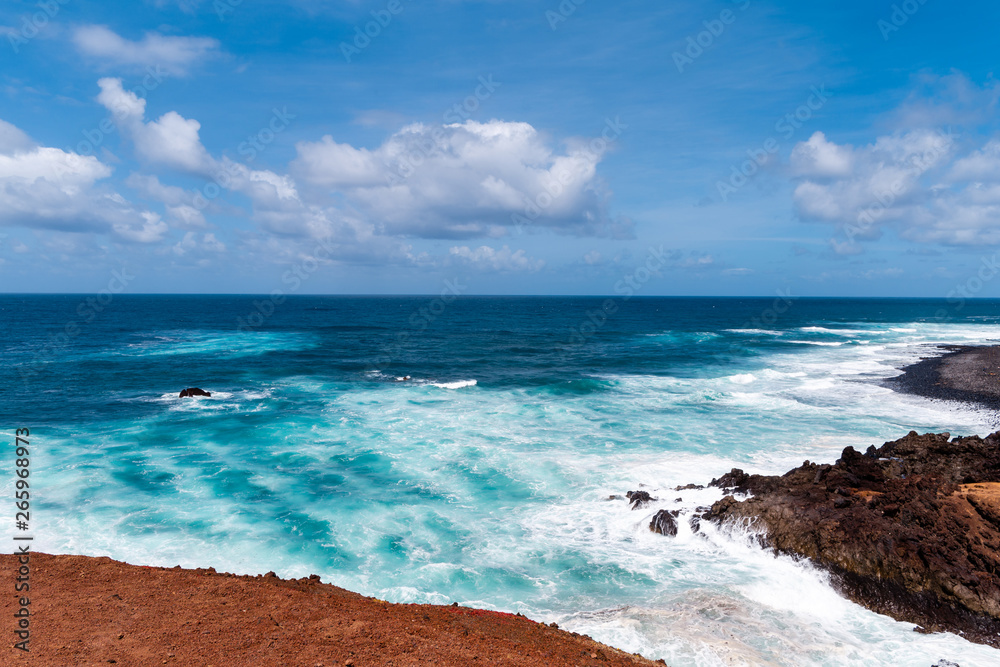 A view of a beach of Lanzarote, Canary Islands, Spain.