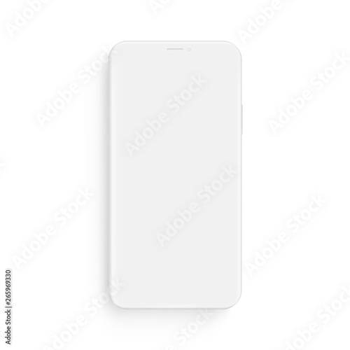 Clay smartphone mockup - front view. Vector illustration