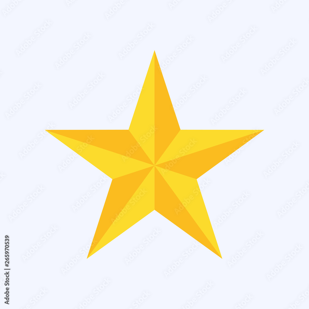 Star icon, trendy flat favorite design on blue background Star icon, trendy flat favorite design on blue background
