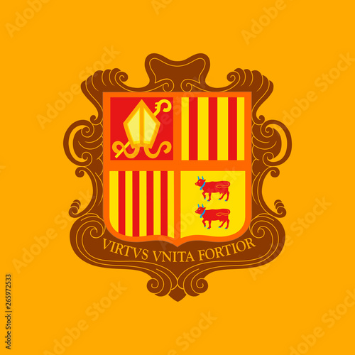 flat icons on theme coat of arms Andorra