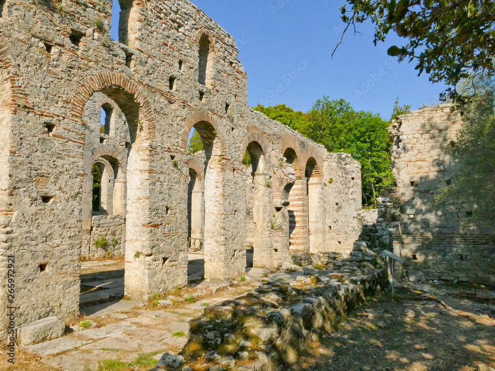 Butrint - Ruins of the ancient city Buthrotum, ancient Greek and later Roman city and bishopric in Epirus, Albania