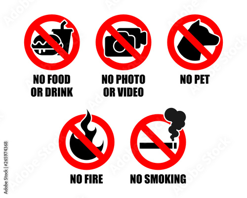 Set of prohibit sign vector collection.