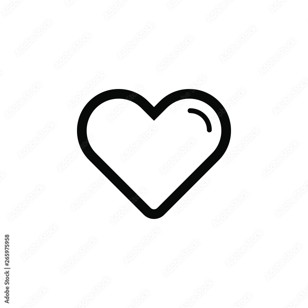 Heart vector border icon. This icon use for admin panels, website, interfaces, mobile apps