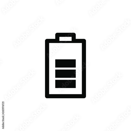 Middle battery vector border icon. This icon use for admin panels, website, interfaces, mobile apps