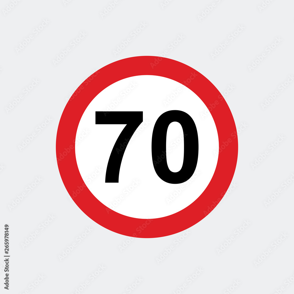 Traffic sign speed limit 70 Traffic sign speed limit 70