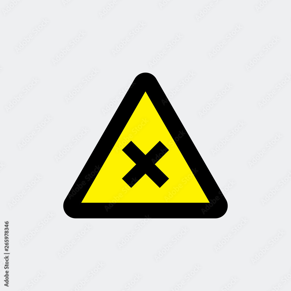 Irritant hazard sign icon vector Irritant hazard sign icon vector