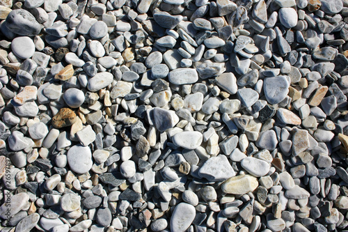 Gray stones on the seashore
