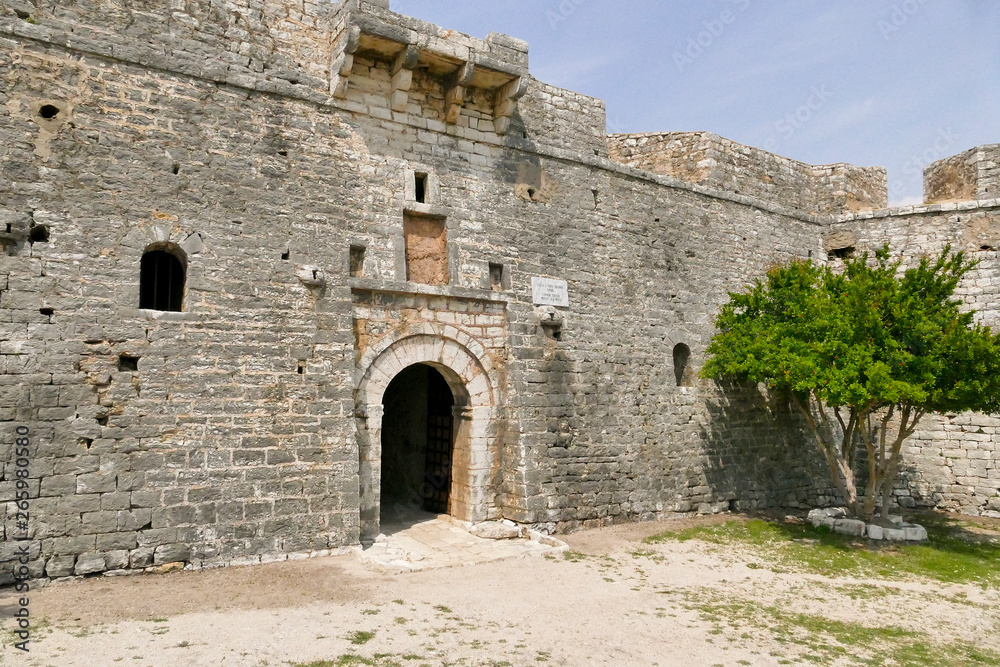 Porto Palermo Castle situated in the bay of Porto Palermo, built in early 19th century by Ali Pasha of Tepelena, Albania, Europe