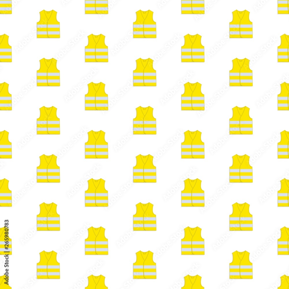 yellow vest seamless pattern on white background. flat cartoon