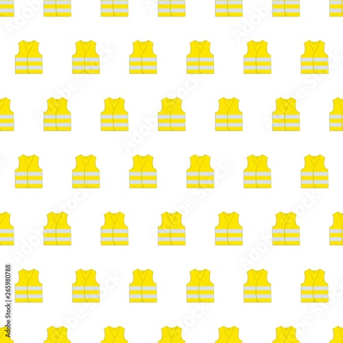 yellow vest seamless pattern on white background. flat cartoon illustration easy to edit and customize. eps 10