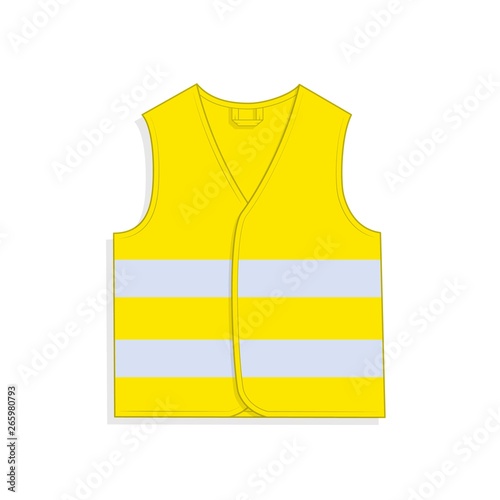 yellow vest on white background. flat cartoon illustration easy to edit and customize. eps 10