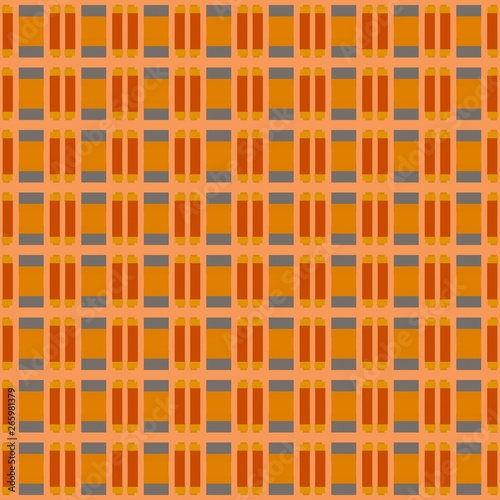 dark golden rod, dim gray and dark orange repeating geometric shapes. can be used for tablecloth fashion design, textiles, wallpaper or as texture
