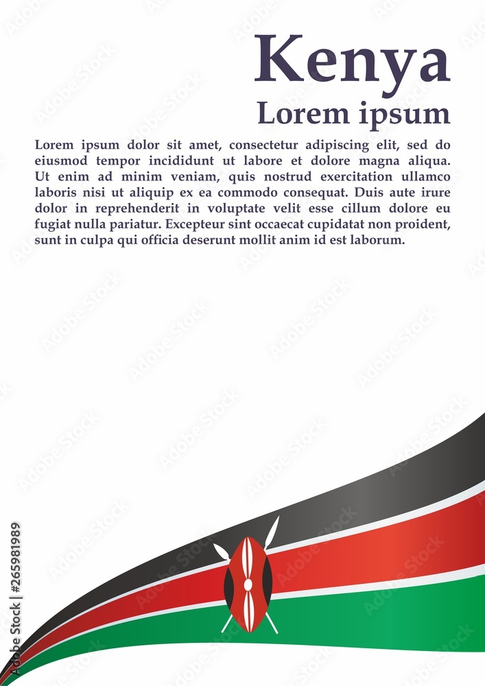 Flag of Kenya, Republic of Kenya. Template for award design, an
