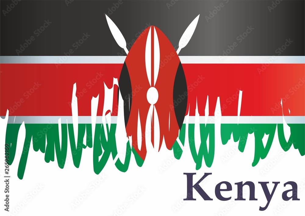 Flag of Kenya, Republic of Kenya. Template for award design, an ...