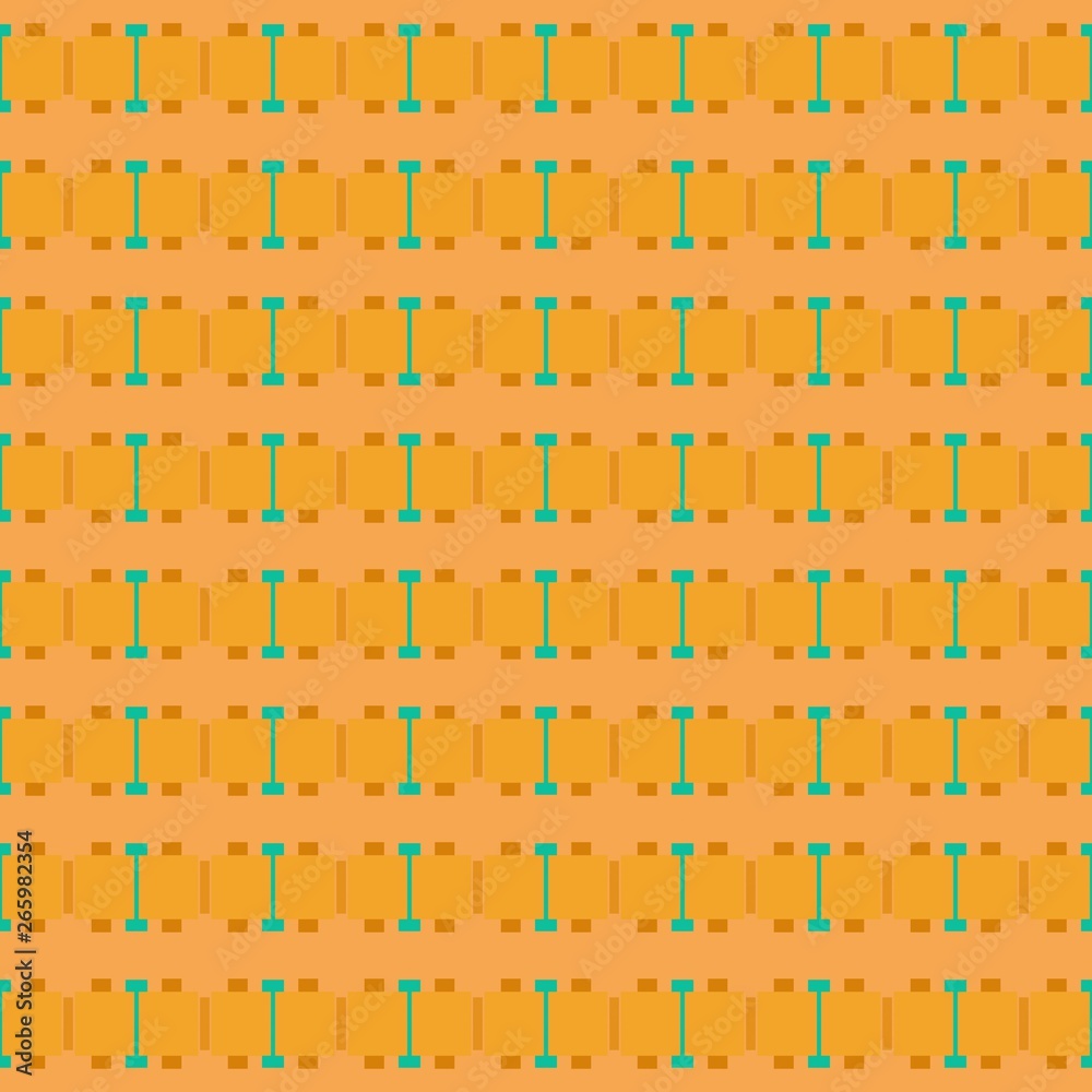 pastel orange, golden rod and light sea green repeating geometric shapes. can be used for tablecloth fashion design, textiles, wallpaper or as texture pastel orange, golden rod and light sea green repeating geometric shapes. can be used for tablecloth fashion design, textiles, wallpaper or as texture
