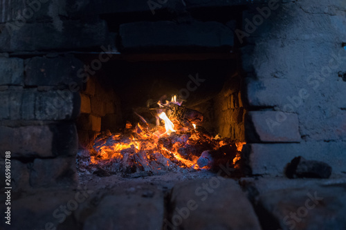 coals in the stove