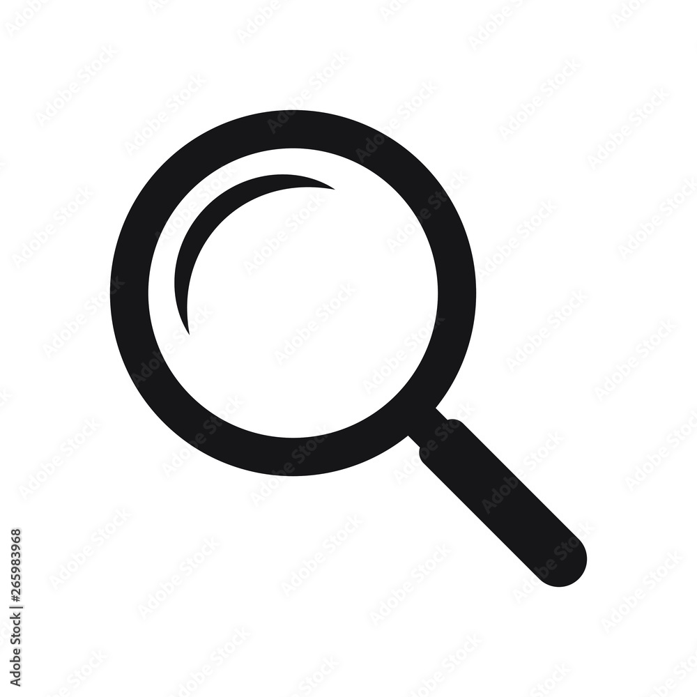 Magnifying glass icon, vector magnifier or loupe sign. Search icon. Magnifying glass icon, vector magnifier or loupe sign. Search icon.