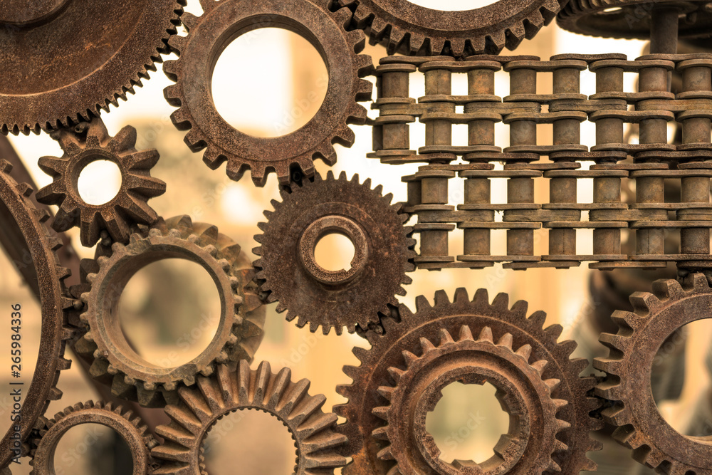 Iron gears, subject to corrosion. the mechanism of interaction. Iron gears, subject to corrosion. the mechanism of interaction.