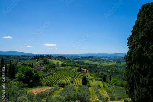 Bild auf Leinwand Landscape of the Tuscany seen from the walls of Montepulciano, Italy