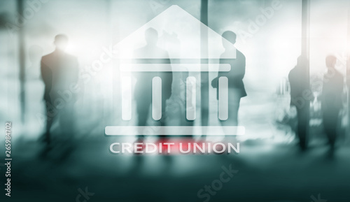 Credit Union. Financial cooperative banking services. Finance abstract background. photo